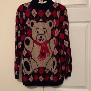 VINTAGE LADIES TEDDYBEAR SWEATER